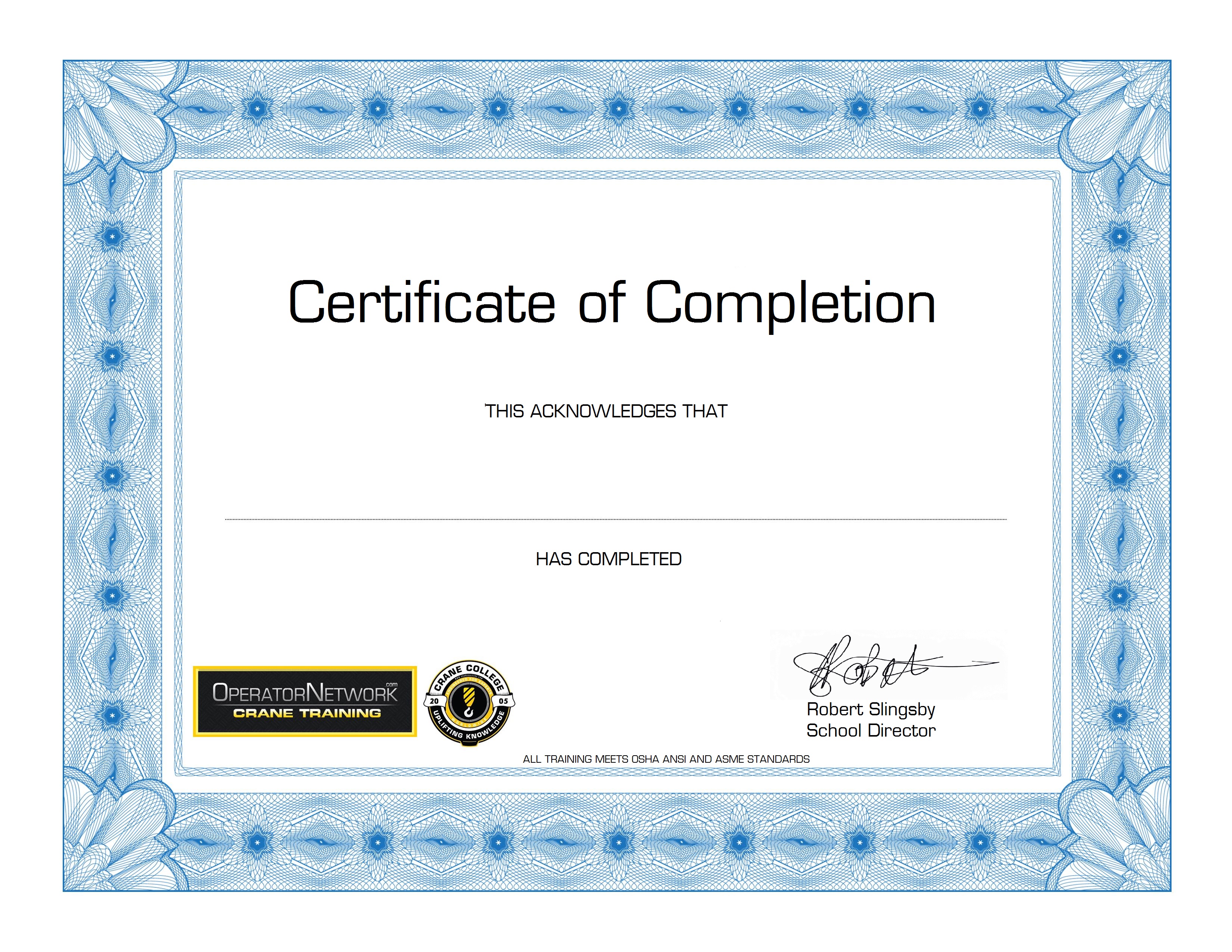 Certificate Image - Cranecollege